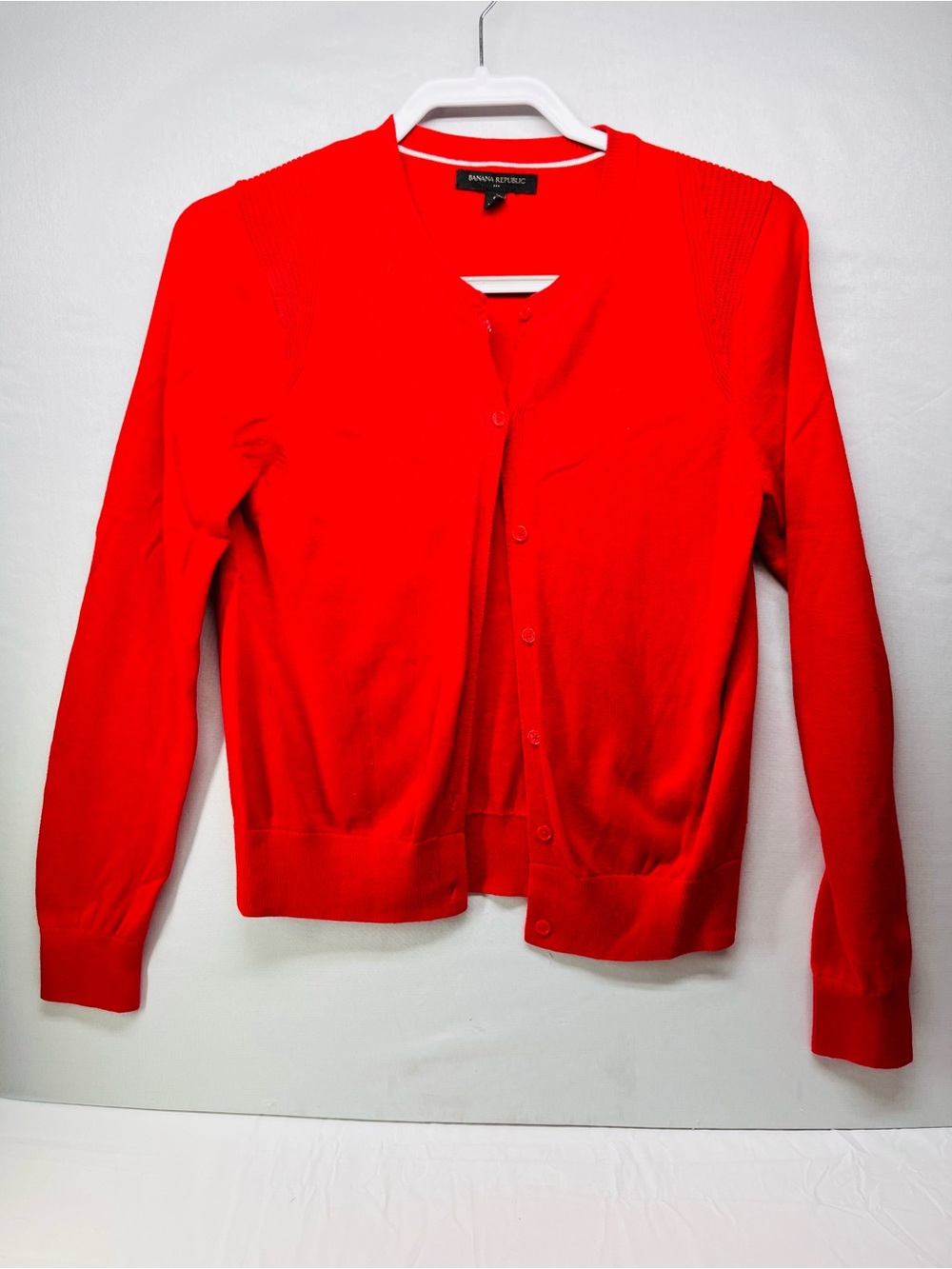 Banana Republic Bright Red Button Cardigan